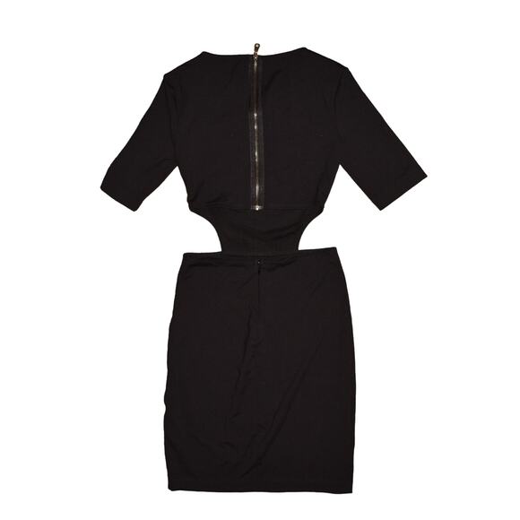 DAVID LERNER $225 Half Sleeve Cut-Out Sides Stretch Pencil Dress Black‎ XS - Picture 2 of 3